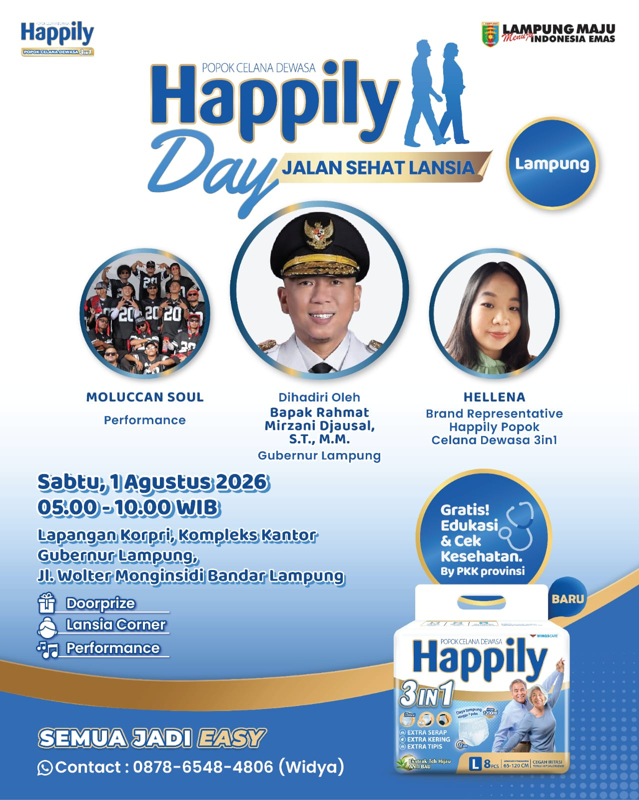 Happily Day Jalan Sehat 1000 Lansia Lampung, Gubernur Direncanakan Hadir