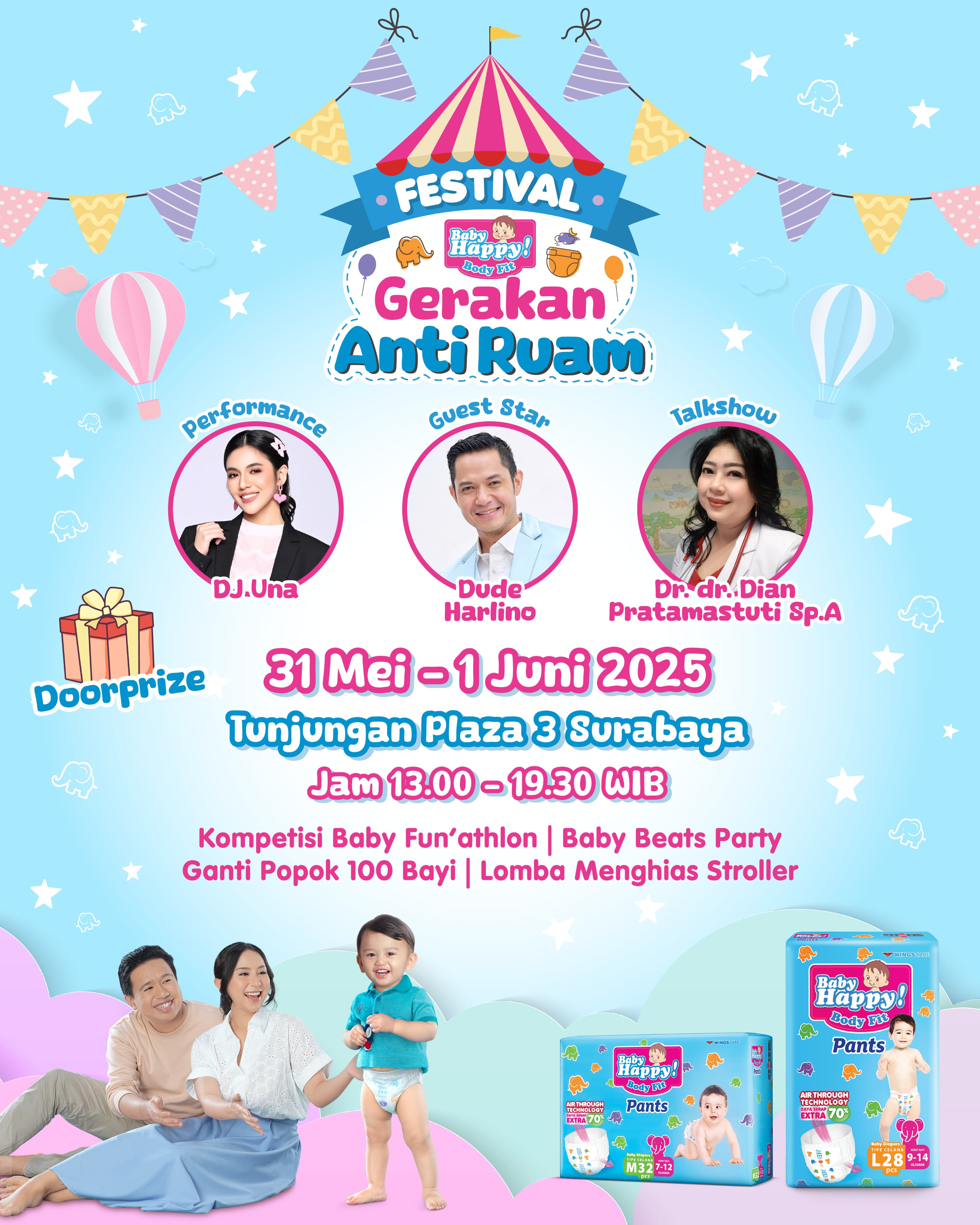 Festival Gerakan Anti Ruam Persembahan Baby Happy Diapers Hadir Di Surabaya